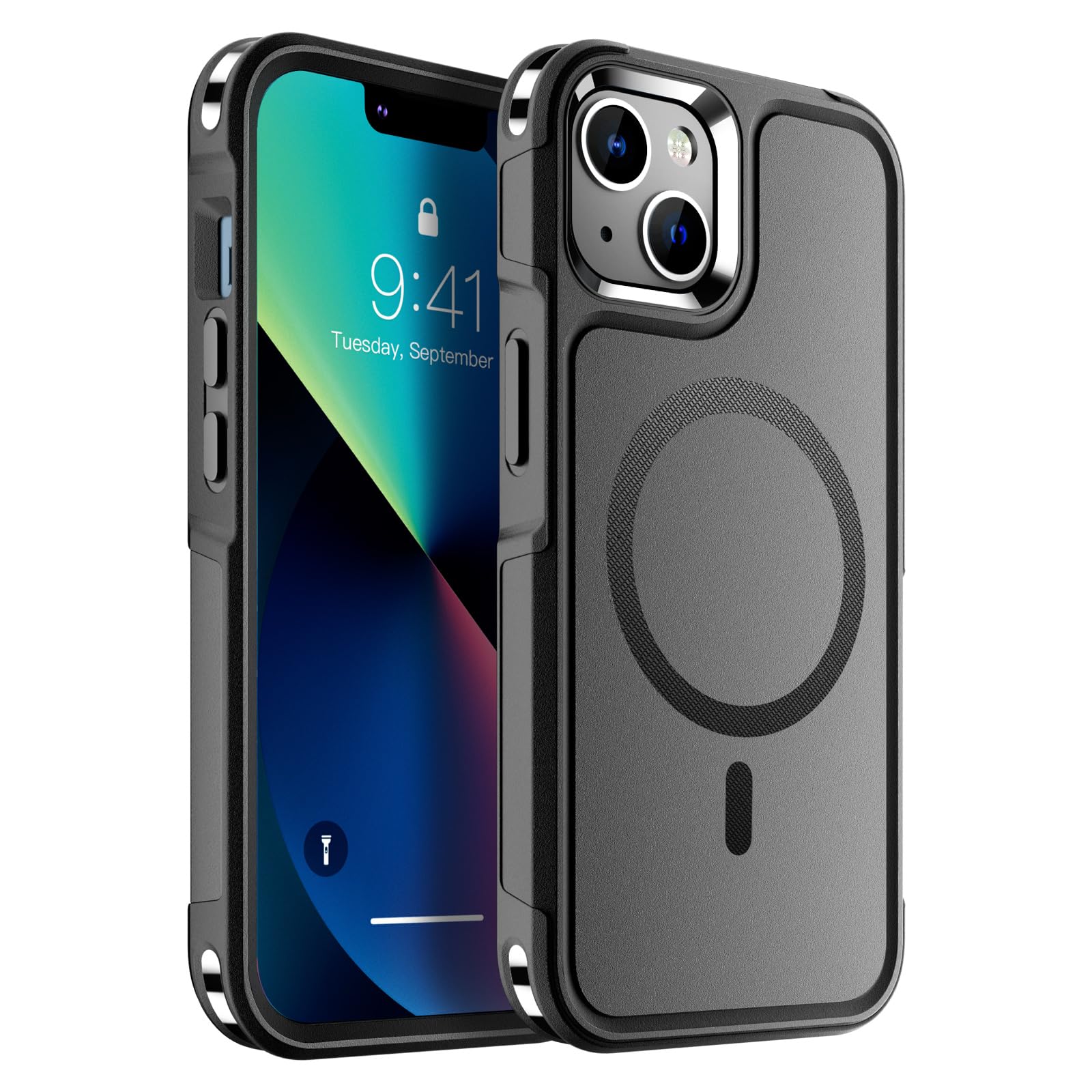 SUPFINE Magnetic for iPhone 12 Pro Max Case, [Compatible with MagSafe][10 FT Military Grade Drop Protection] [Dual Layer Structure Protection] Heavy Duty Full-Body Shockproof Phone Case, Black