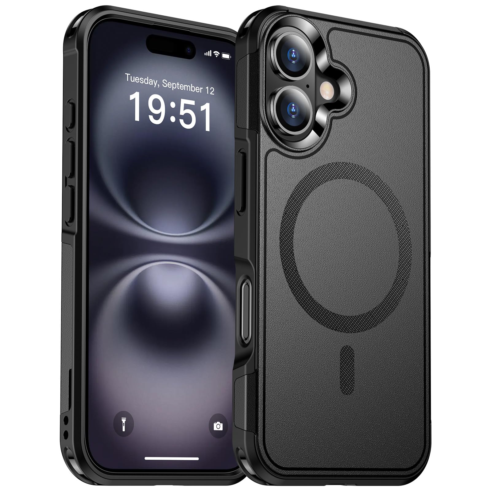 SUPFINE Magnetic for iPhone 12 Pro Max Case, [Compatible with MagSafe][10 FT Military Grade Drop Protection] [Dual Layer Structure Protection] Heavy Duty Full-Body Shockproof Phone Case, Black