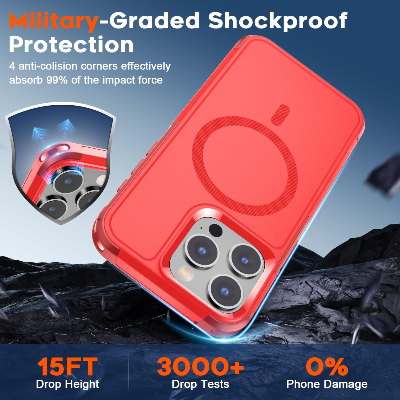 SUPFINE Magnetic for iPhone 12 Pro Max Case, [Compatible with MagSafe][10 FT Military Grade Drop Protection] [Dual Layer Structure Protection] Heavy Duty Full-Body Shockproof Phone Case, Black