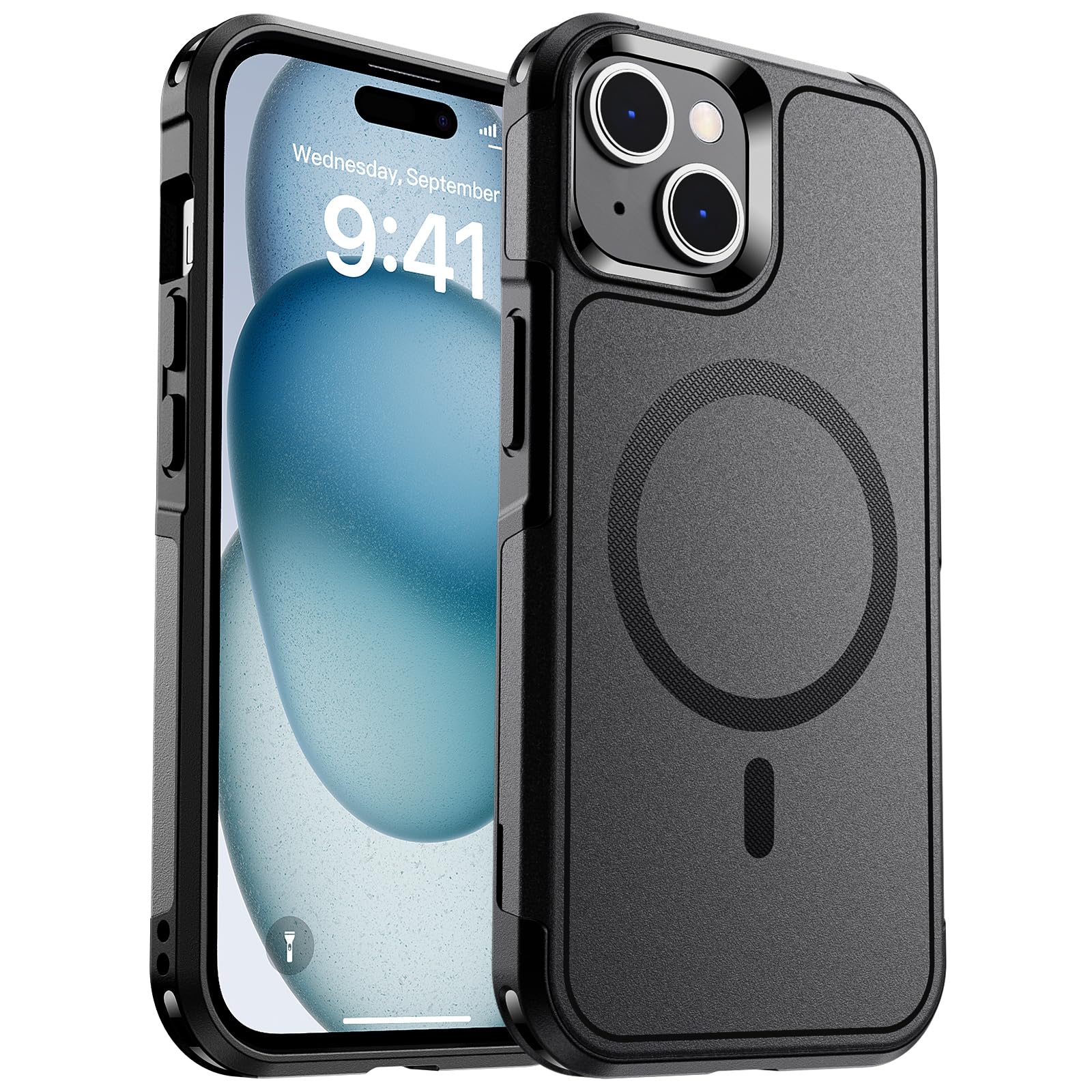 SUPFINE Magnetic for iPhone 12 Pro Max Case, [Compatible with MagSafe][10 FT Military Grade Drop Protection] [Dual Layer Structure Protection] Heavy Duty Full-Body Shockproof Phone Case, Black