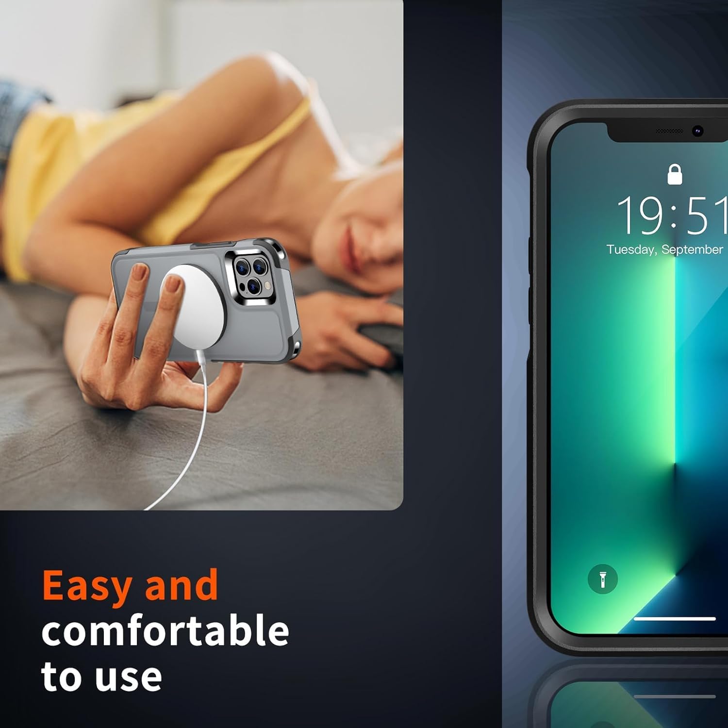 SUPFINE Magnetic for iPhone 13 Pro Case, [Compatible with MagSafe][10 FT Military Grade Drop Protection] [Dual Layer Structure Protection] Heavy Duty Full-Body Shockproof Phone Case,Gray