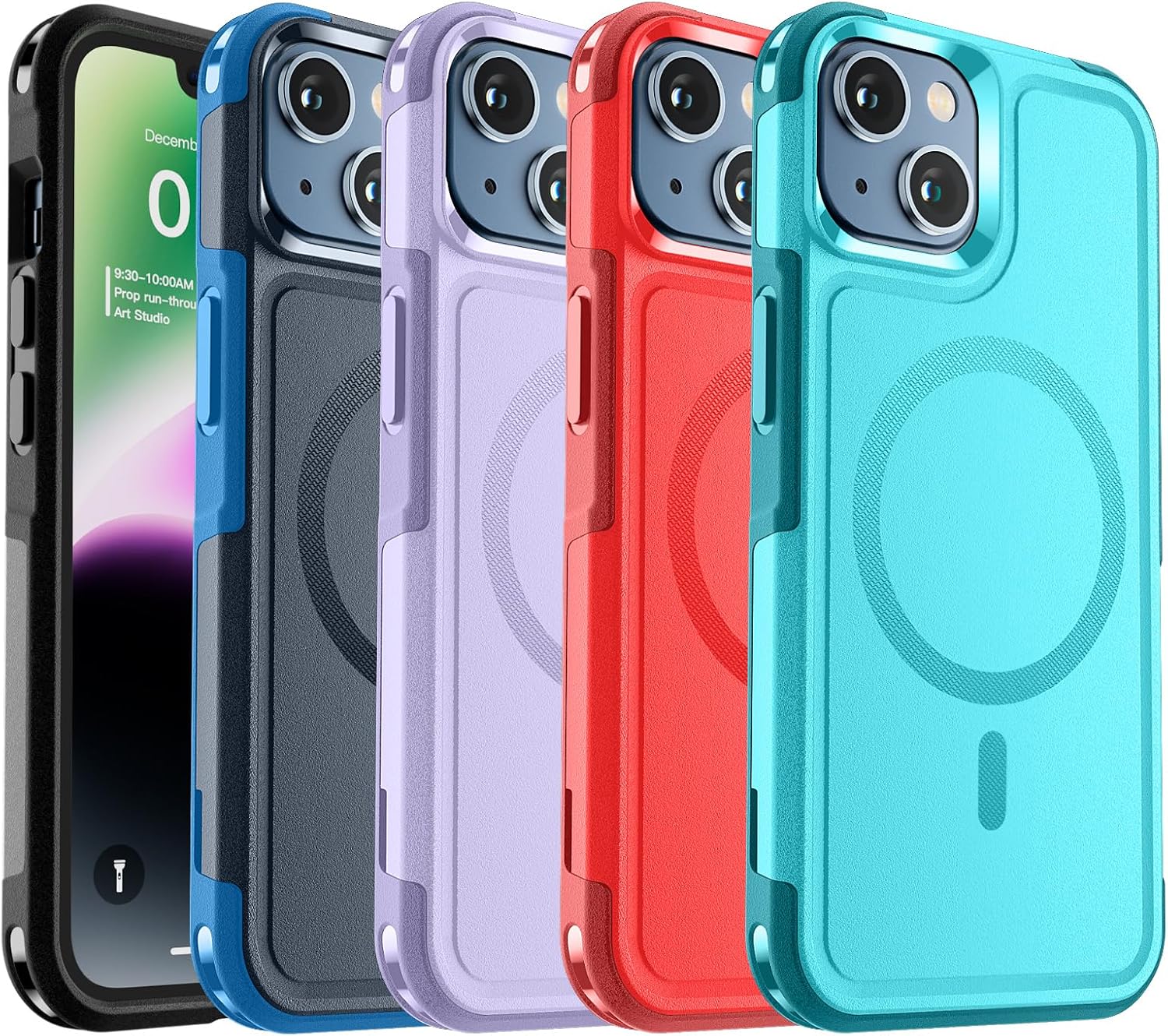 iPhone 14 Case & iPhone 13 Case (Compatible with MagSafe) (Dual Layer Structure Protection) (12 FT Military Grade Drop Protection) Heavy Duty Shockproof Phone Case, Black