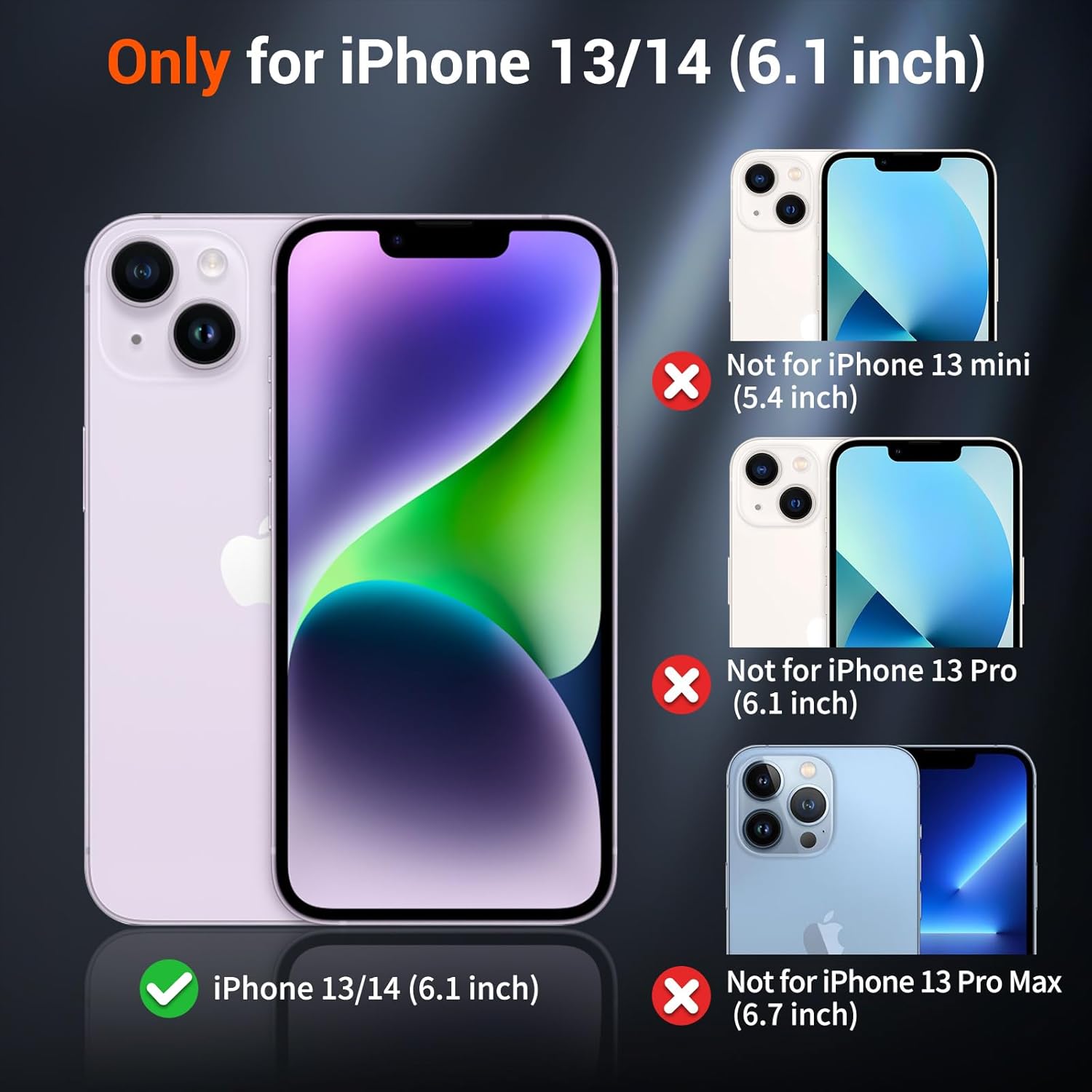 iPhone 14 Case & iPhone 13 Case (Compatible with MagSafe)(Military Grade Drop Protection) Slim Translucent Matte Shockproof Phone Cover,Lavender Gray