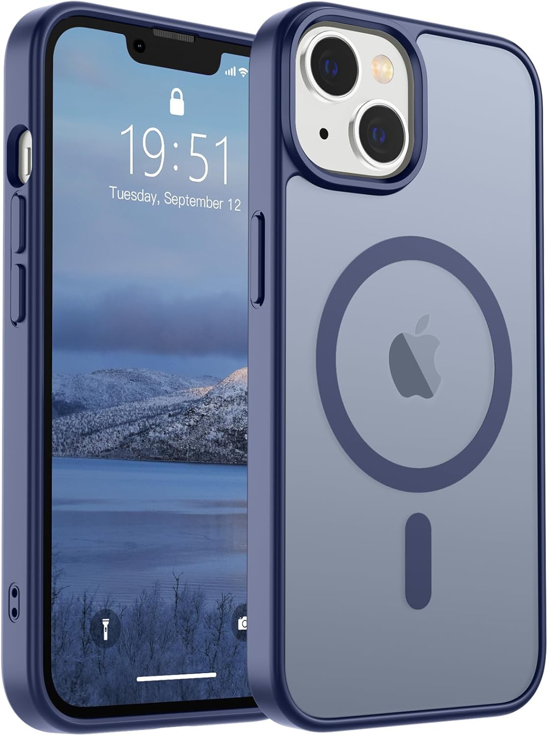 iPhone 14 Case & iPhone 13 Case (Compatible with MagSafe)(Military Grade Drop Protection) Slim Translucent Matte Shockproof Phone Cover,Lavender Gray