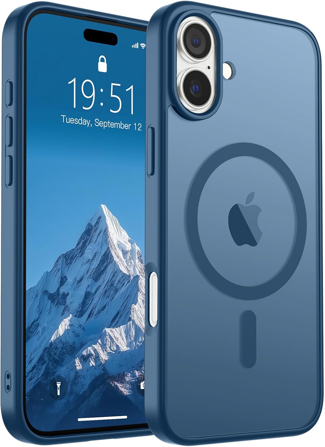 SUPFINE Magnetic for iPhone 14 Case & iPhone 13 Case (Compatible with MagSafe)(Military Grade Drop Protection) Translucent Matte Shockproof Phone Cover,Black