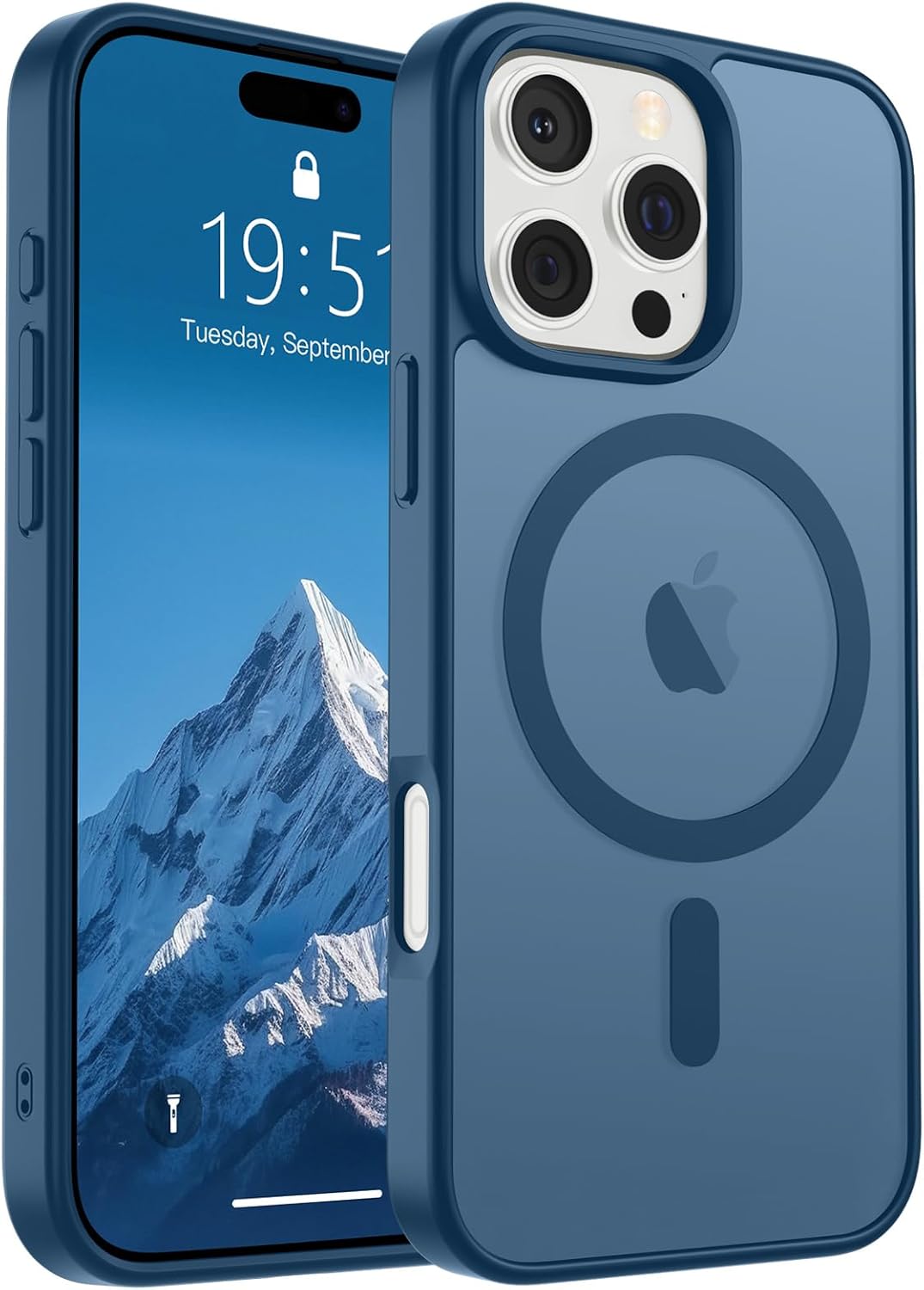 SUPFINE Magnetic for iPhone 14 Case & iPhone 13 Case (Compatible with MagSafe)(Military Grade Drop Protection) Translucent Matte Shockproof Phone Cover,Black