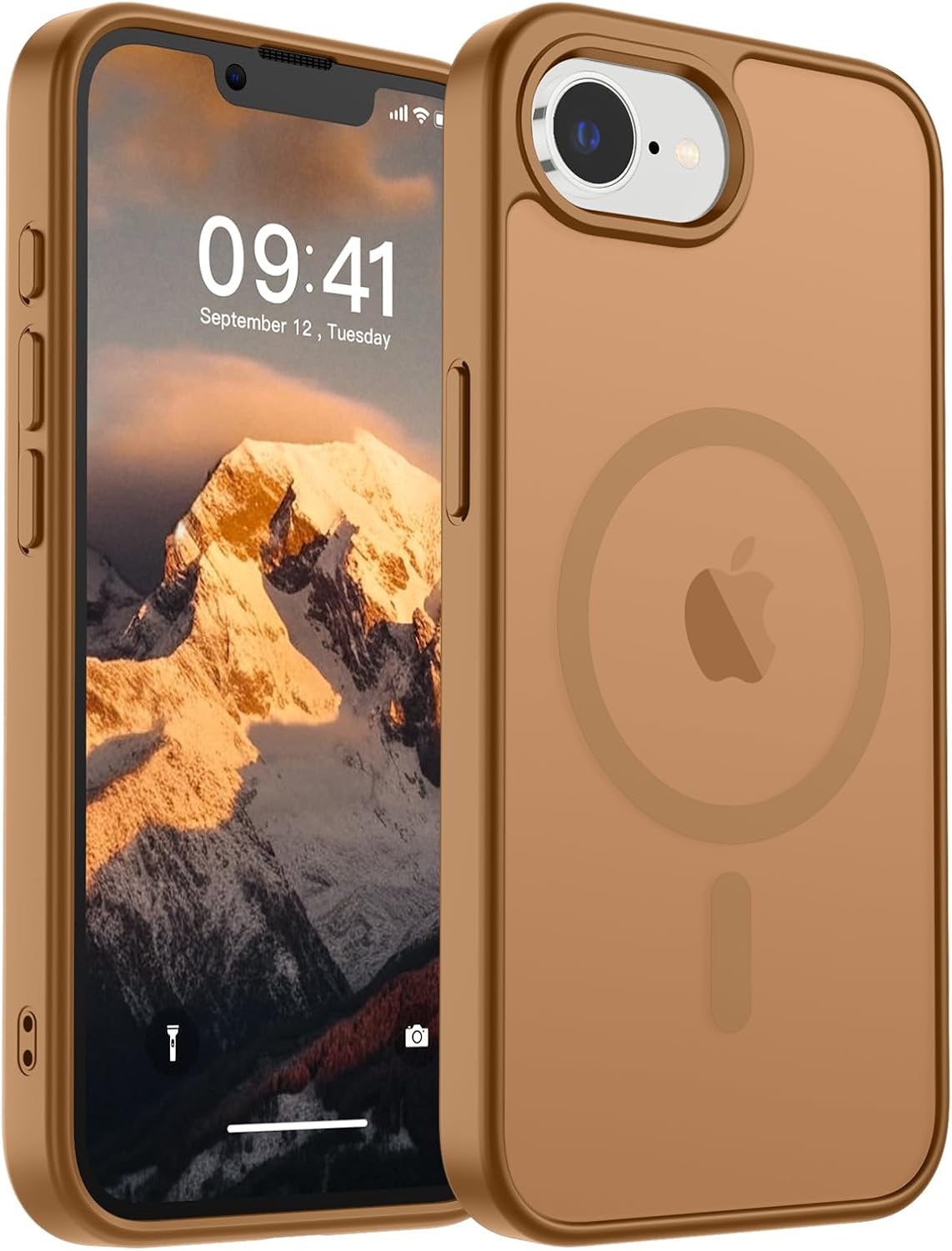 SUPFINE Magnetic for iPhone 14 Case & iPhone 13 Case (Compatible with MagSafe)(Military Grade Drop Protection) Translucent Matte Shockproof Phone Cover,Black