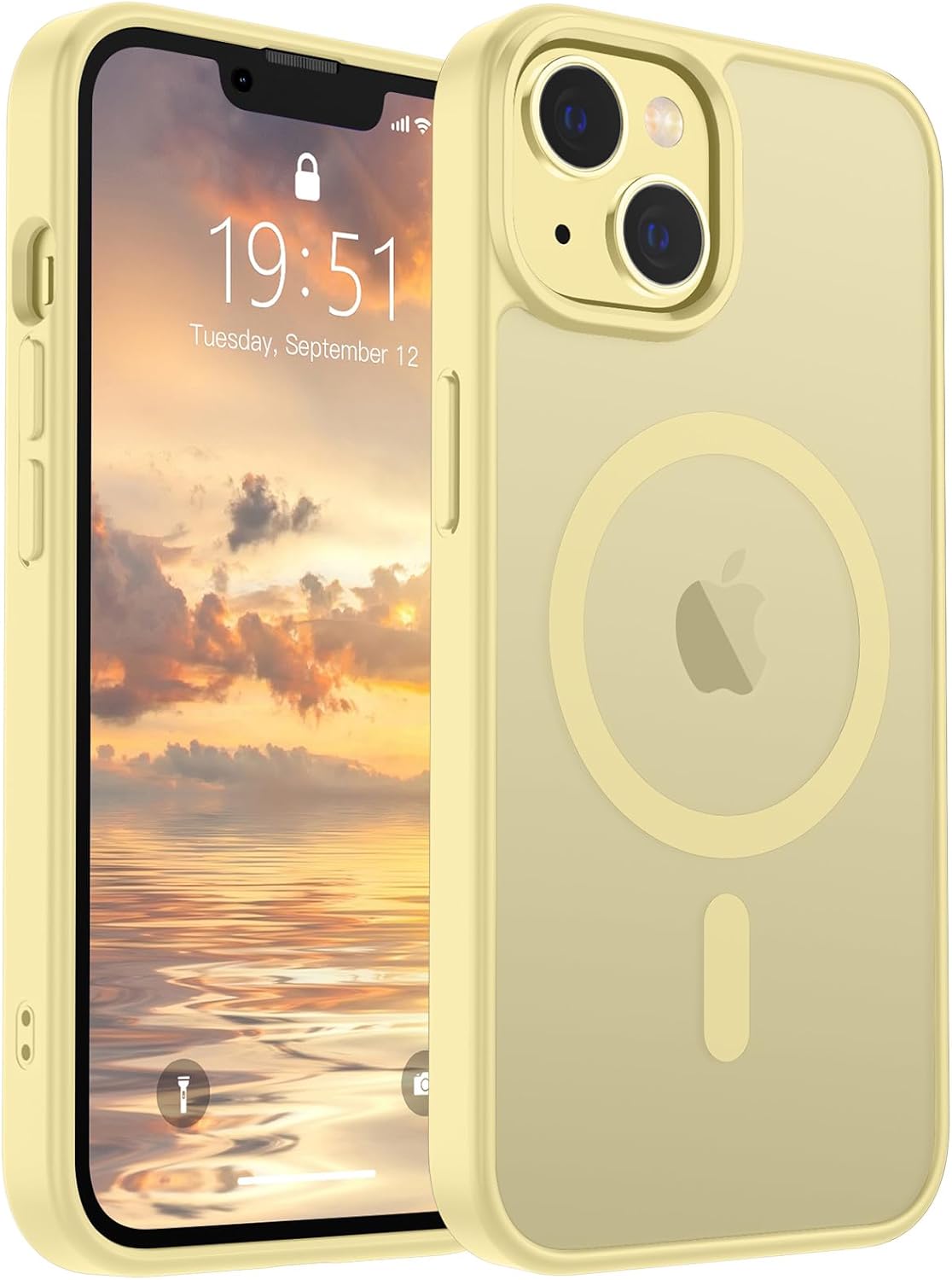 SUPFINE Magnetic for iPhone 14 Case & iPhone 13 Case (Compatible with MagSafe)(Military Grade Drop Protection) Translucent Matte Shockproof Phone Cover,Black