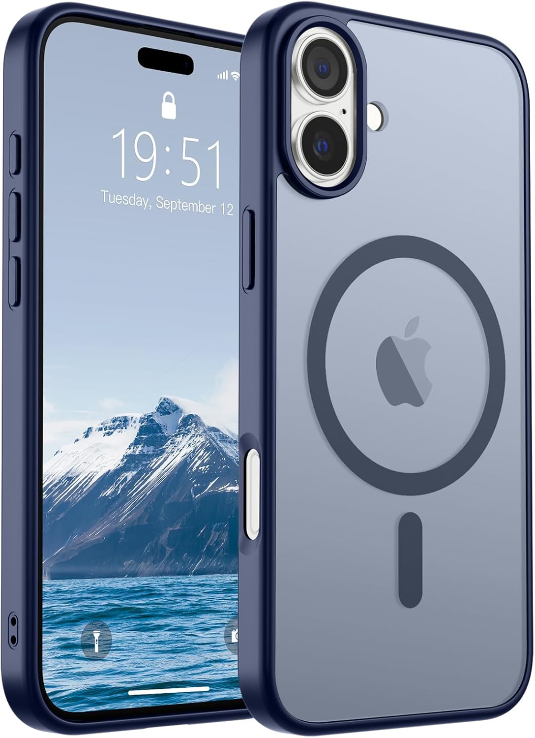 SUPFINE Magnetic for iPhone 14 Case & iPhone 13 Case (Compatible with MagSafe)(Military Grade Drop Protection) Translucent Matte Shockproof Phone Cover,Black