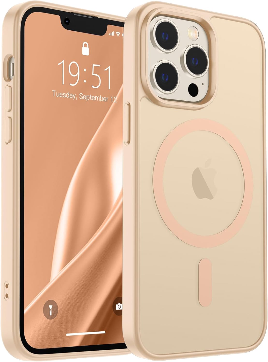 SUPFINE Magnetic for iPhone 14 Case & iPhone 13 Case (Compatible with MagSafe)(Military Grade Drop Protection) Translucent Matte Shockproof Phone Cover,Black