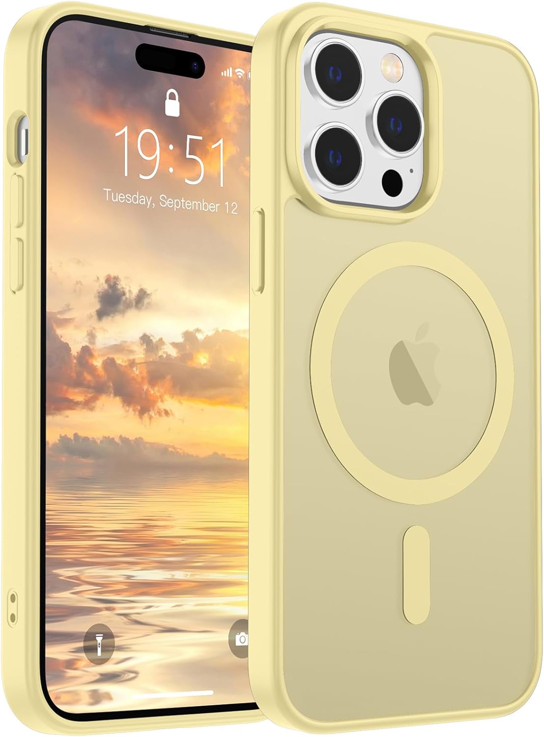 SUPFINE Magnetic for iPhone 14 Case & iPhone 13 Case (Compatible with MagSafe)(Military Grade Drop Protection) Translucent Matte Shockproof Phone Cover,Black