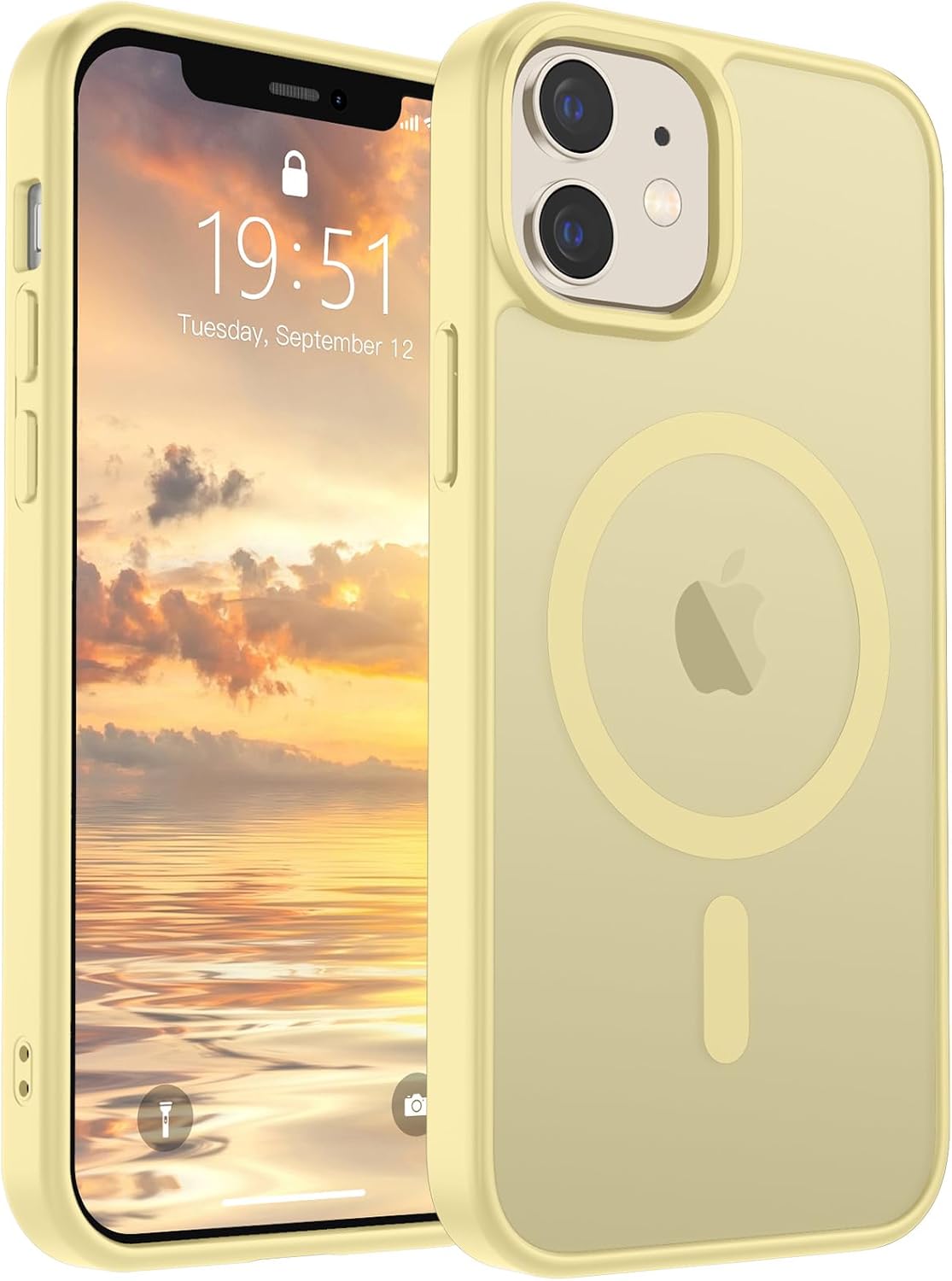 SUPFINE Magnetic for iPhone 14 Case & iPhone 13 Case (Compatible with MagSafe)(Military Grade Drop Protection) Translucent Matte Shockproof Phone Cover,Black