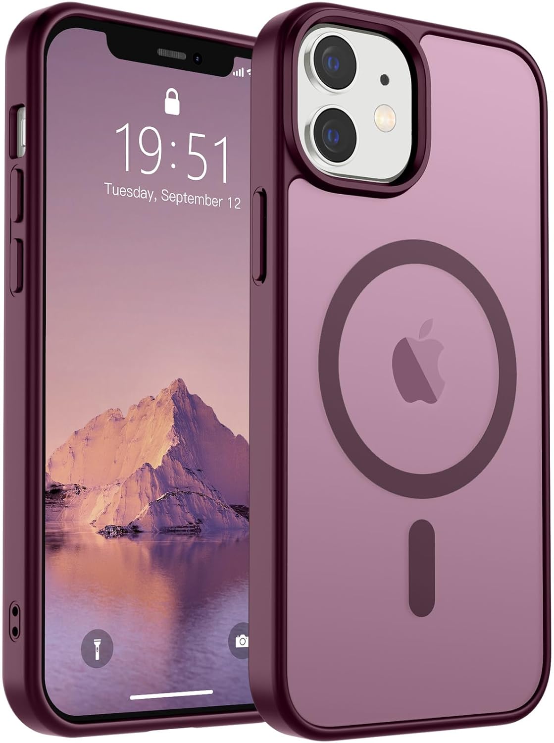 SUPFINE Magnetic for iPhone 14 Case & iPhone 13 Case (Compatible with MagSafe)(Military Grade Drop Protection) Translucent Matte Shockproof Phone Cover,Black