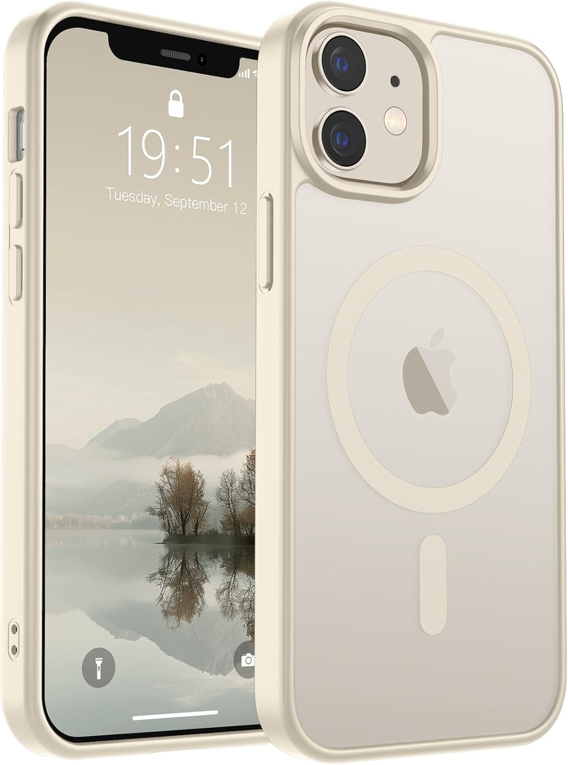 SUPFINE Magnetic for iPhone 14 Case & iPhone 13 Case (Compatible with MagSafe)(Military Grade Drop Protection) Translucent Matte Shockproof Phone Cover,Black