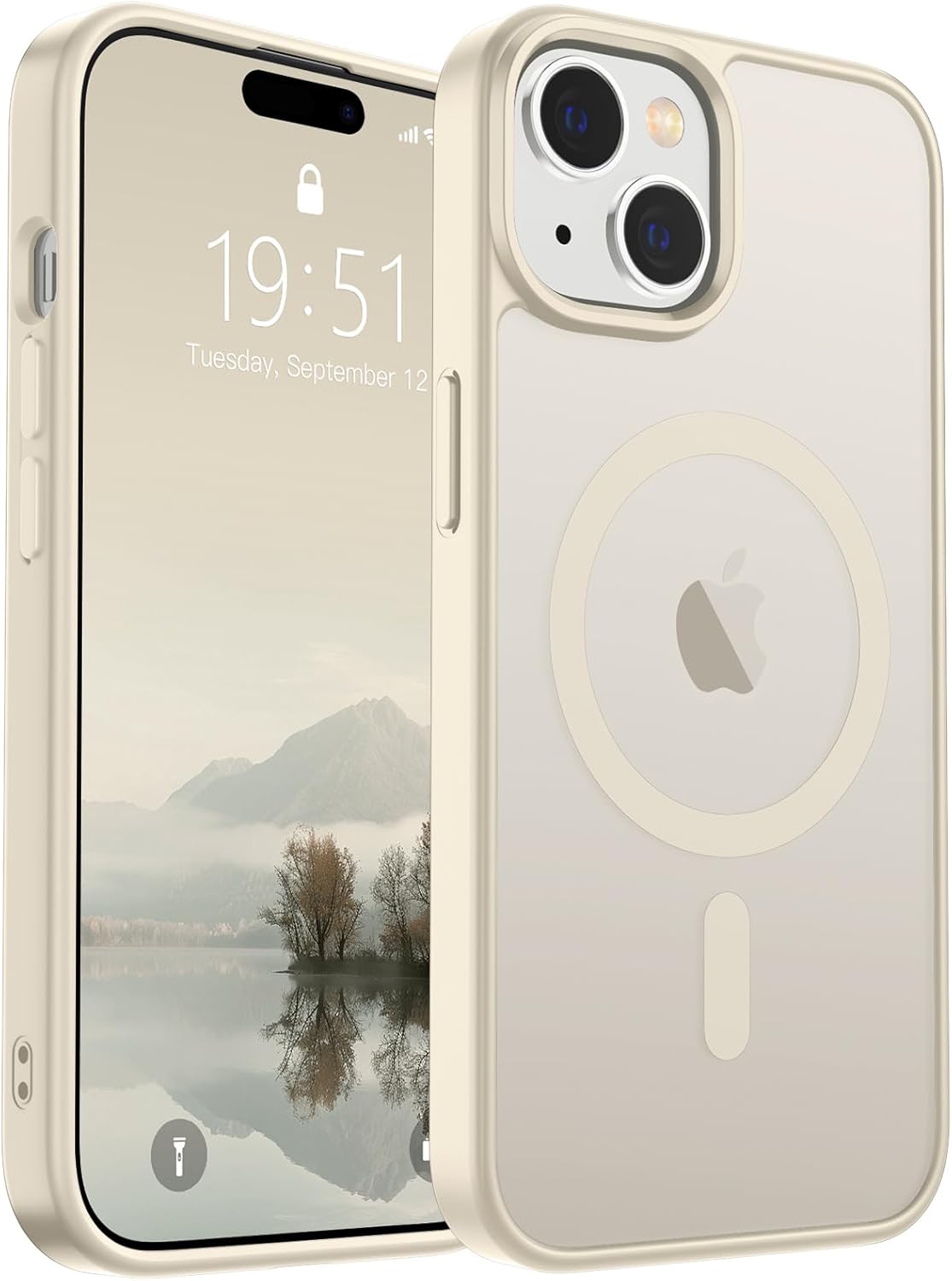 SUPFINE Magnetic for iPhone 14 Case & iPhone 13 Case (Compatible with MagSafe)(Military Grade Drop Protection) Translucent Matte Shockproof Phone Cover,Black