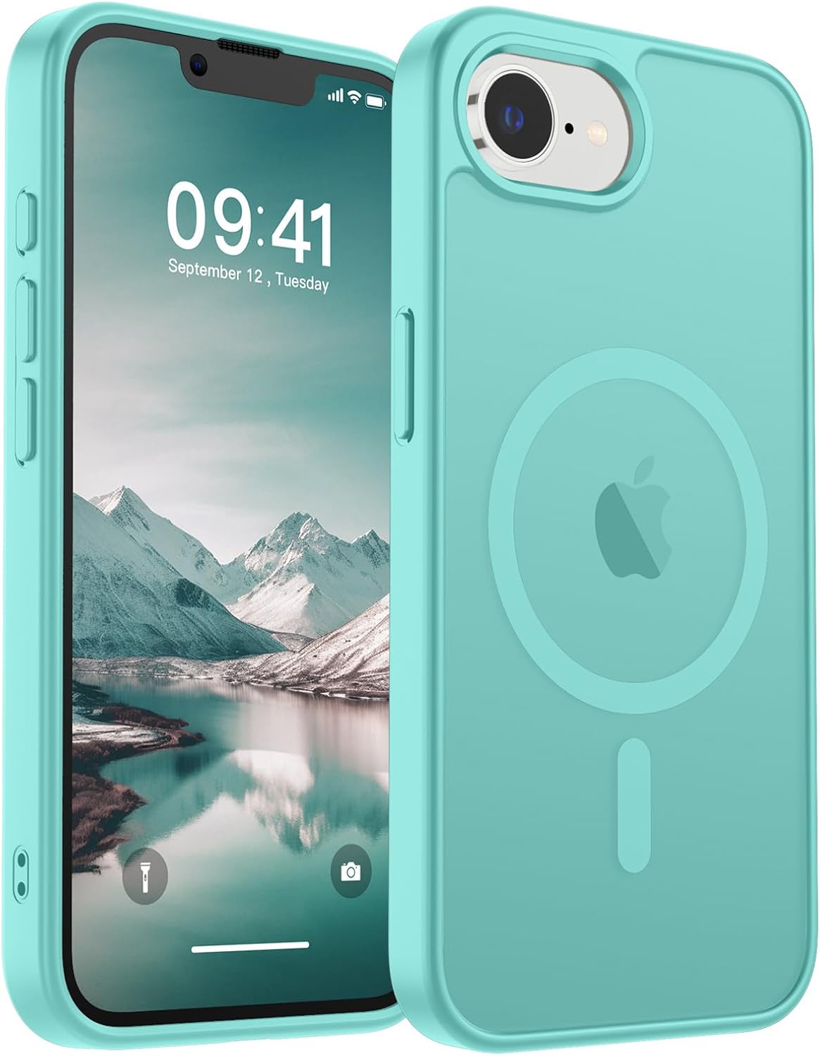 SUPFINE Magnetic for iPhone 14 Case & iPhone 13 Case (Compatible with MagSafe)(Military Grade Drop Protection) Translucent Matte Shockproof Phone Cover,Black