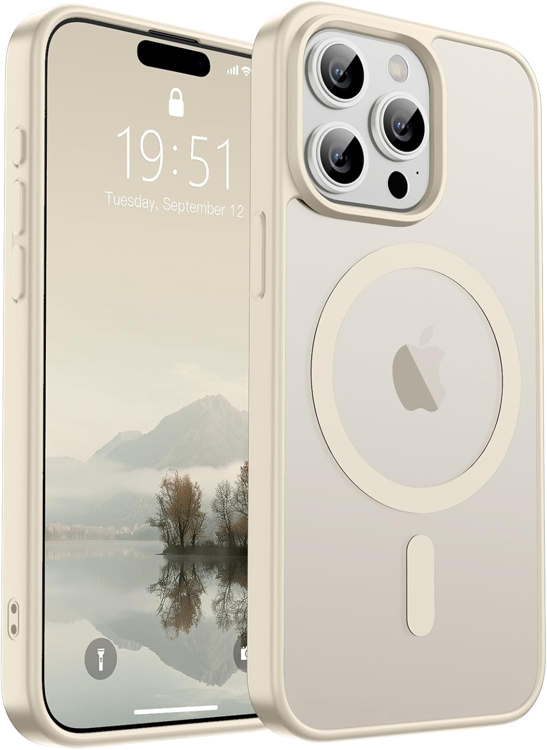 SUPFINE Magnetic for iPhone 14 Case & iPhone 13 Case (Compatible with MagSafe)(Military Grade Drop Protection) Translucent Matte Shockproof Phone Cover,Black