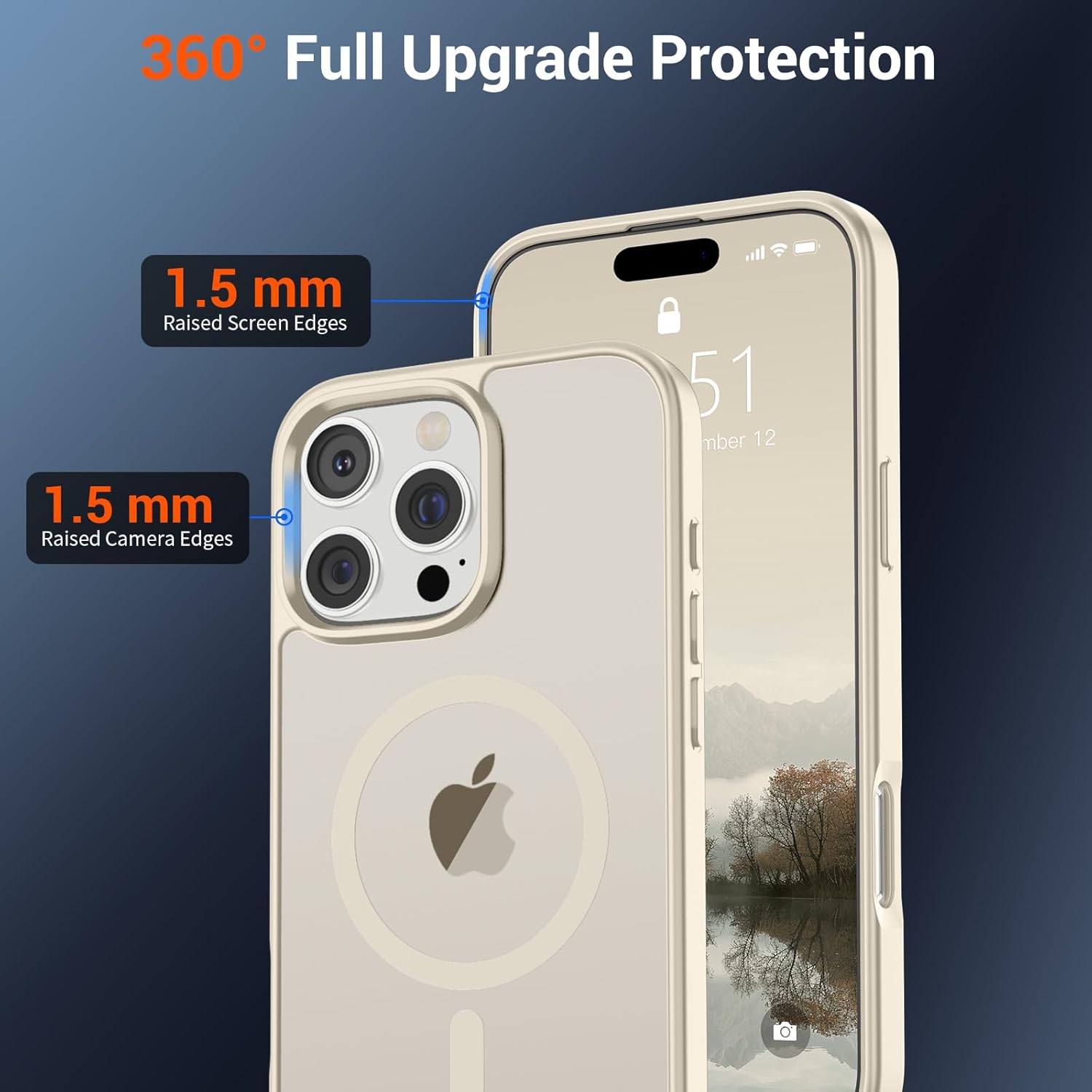 SUPFINE Magnetic for iPhone 16 Pro Case (Compatible with MagSafe) (Military Grade Drop Protection) Slim Translucent Matte Shockproof with Anti-Fingerprint Phone Case,Antique White