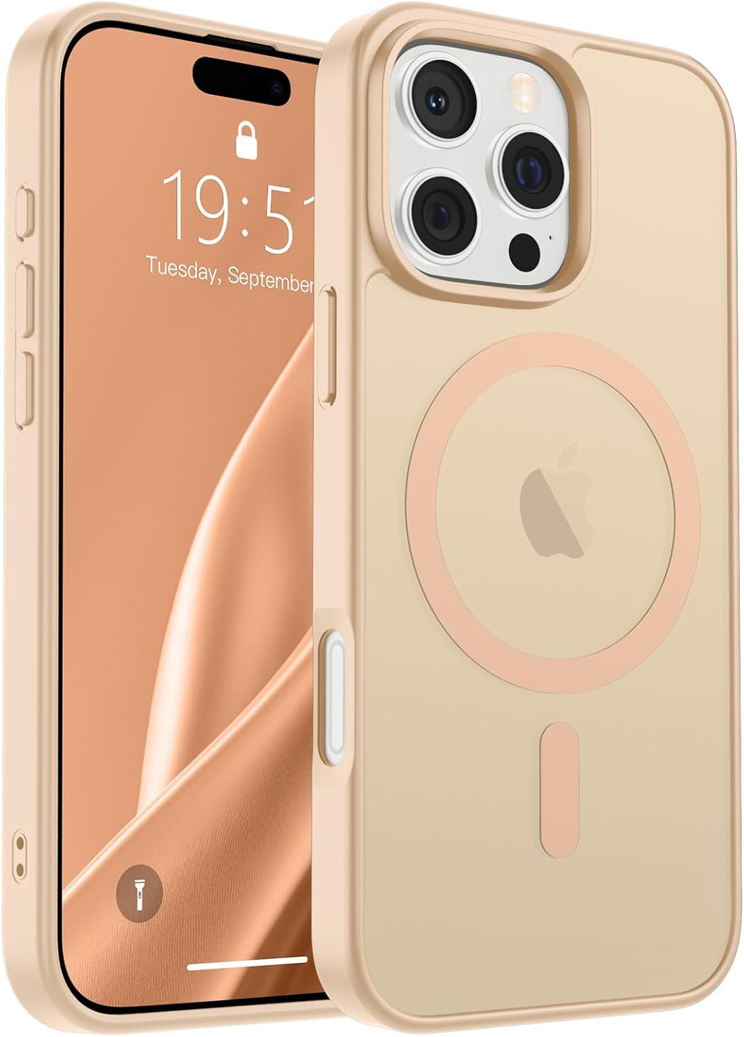 SUPFINE Magnetic for iPhone 16 Pro Case (Compatible with MagSafe) (Military Grade Drop Protection) Slim Translucent Matte Shockproof with Anti-Fingerprint Phone Case,Sand Pink