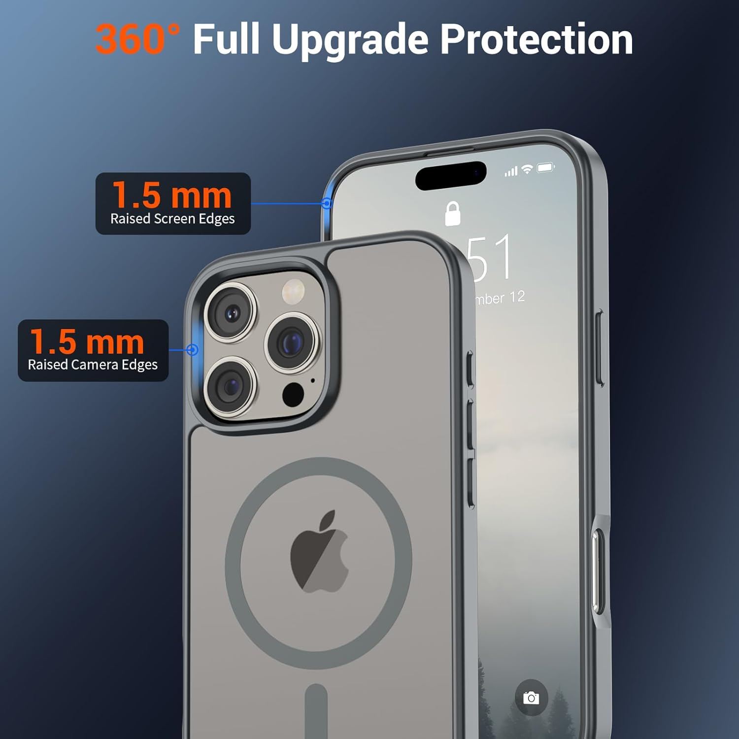 iPhone 16 Pro Max Case (Compatible with MagSafe) (Military Grade Drop Protection) Slim Translucent Matte Shockproof with Anti-Fingerprint Phone Case,Gray