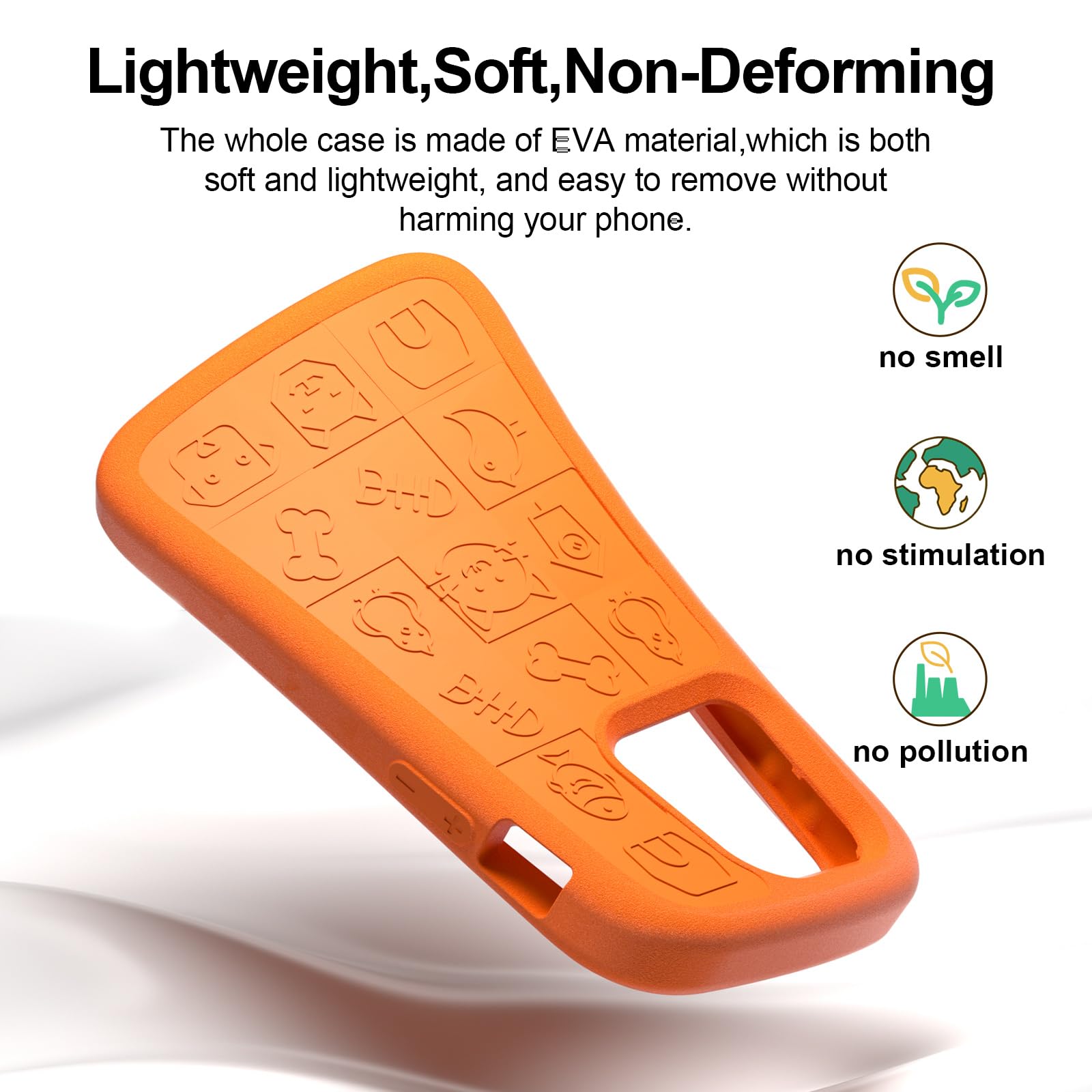 SUPFINE Shockproof Phone Case for iPhone 15/15 Pro/14/14 Pro/13/13 Pro/12/12 Pro, [EVA Foam Material][10 FT Military Grade Drop Protection] Non-Slip Drop-Proof Protective Cover-6.1 inch Orange