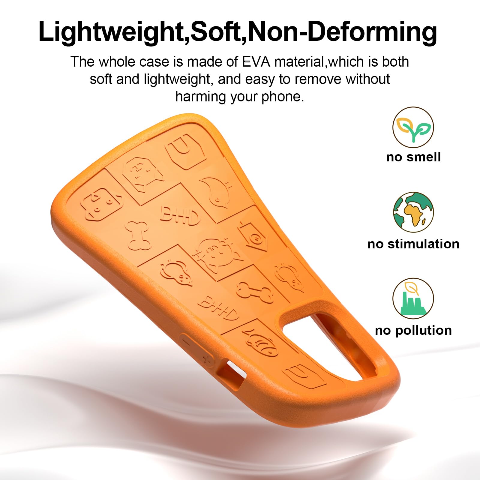 SUPFINE Shockproof Phone Case for iPhone 15/15 Pro/14/14 Pro/13/13 Pro/12/12 Pro, [EVA Foam Material][10 FT Military Grade Drop Protection] Non-Slip Drop-Proof Protective Cover-6.1 inch Orange