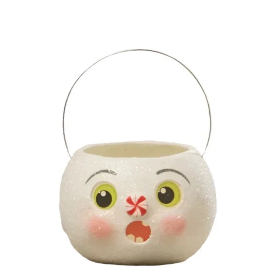 Surprised Snowman Bucket Petite by Bethany Lowe Designs