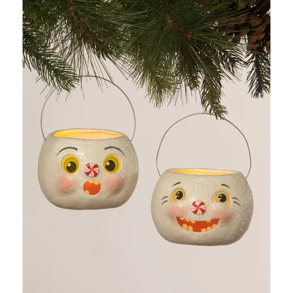 Surprised Snowman Bucket Petite by Bethany Lowe Designs