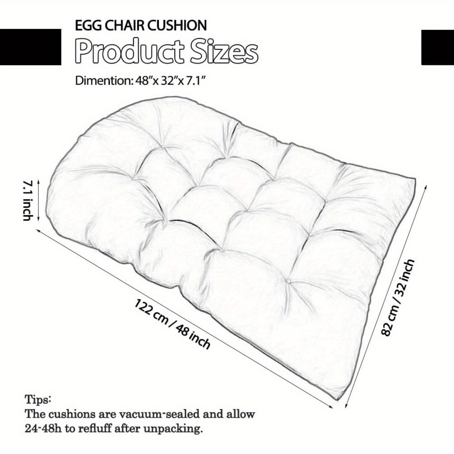 Swing Chair Cushions Replacement Burgundy, Outdoor Hanging Basket Seat Cushion Pillow GRAY Soft Hanging Egg Chair Back Cushions Pads for Indoor and Outdoor Garden, 47.8* 32"