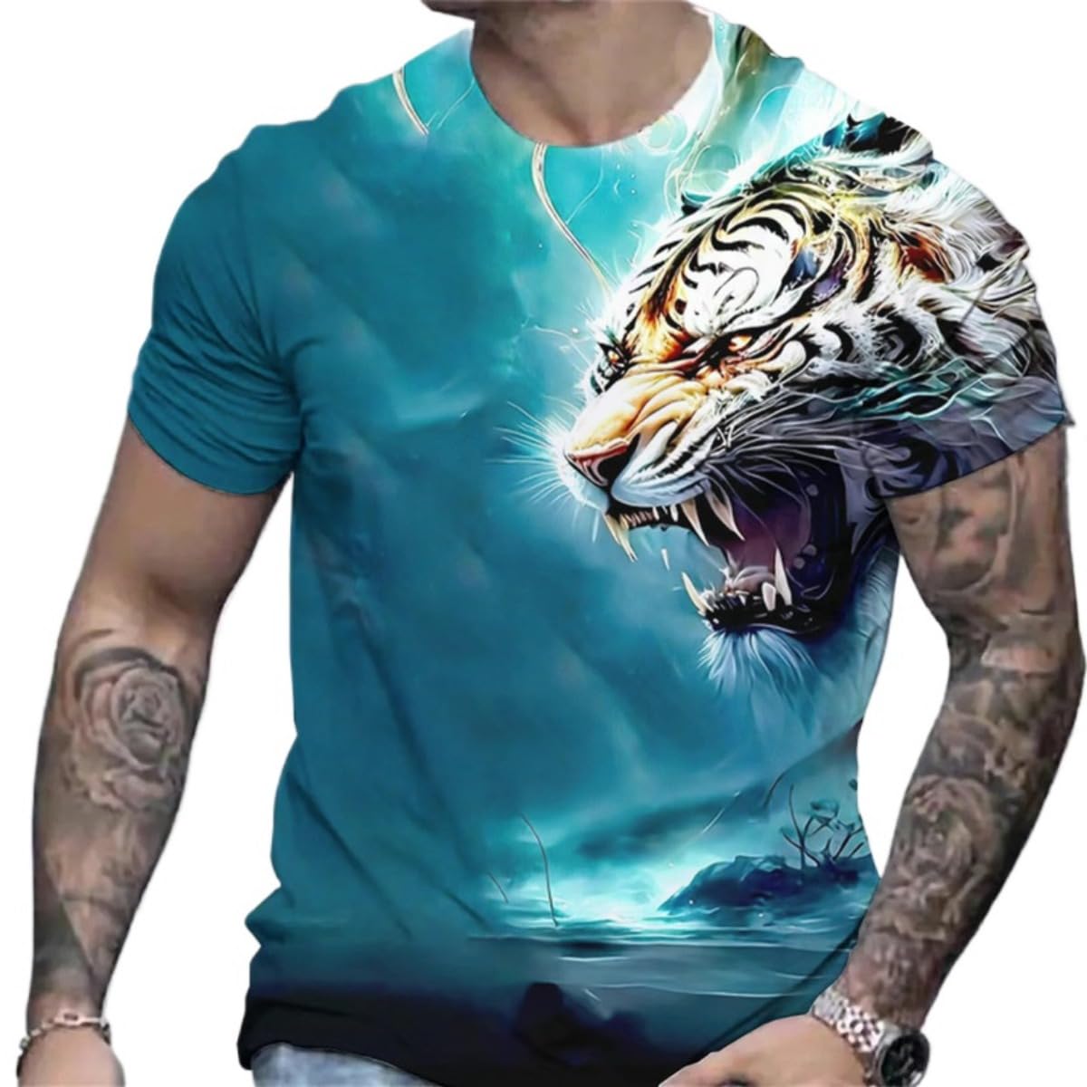 T-Shirt Men's 3D Cool Graphic Short Sleeve Tees Top Summer Pullover