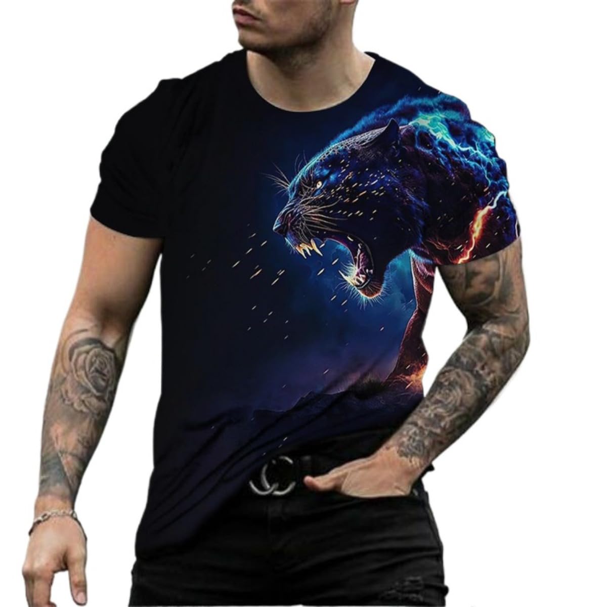 T-Shirt Men's 3D Cool Graphic Short Sleeve Tees Top Summer Pullover