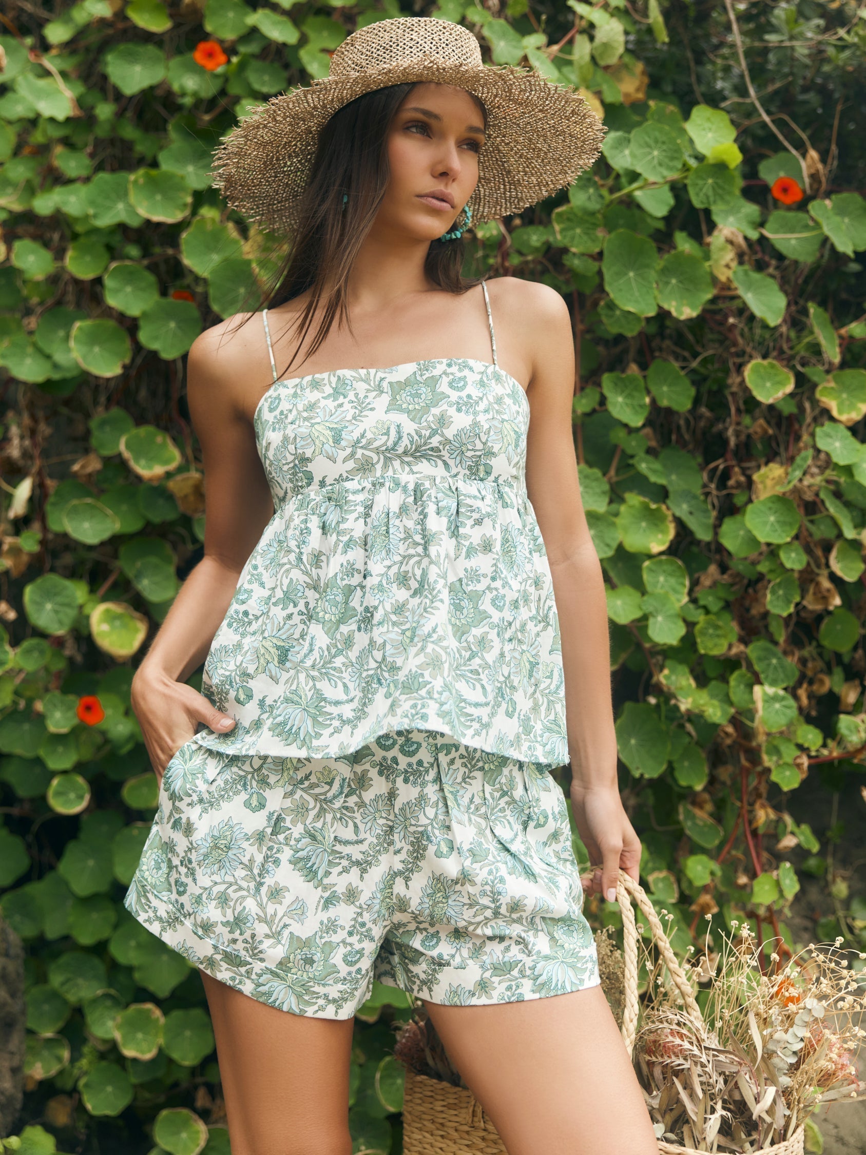 Shelby Shorts - Sweetgreen Floral