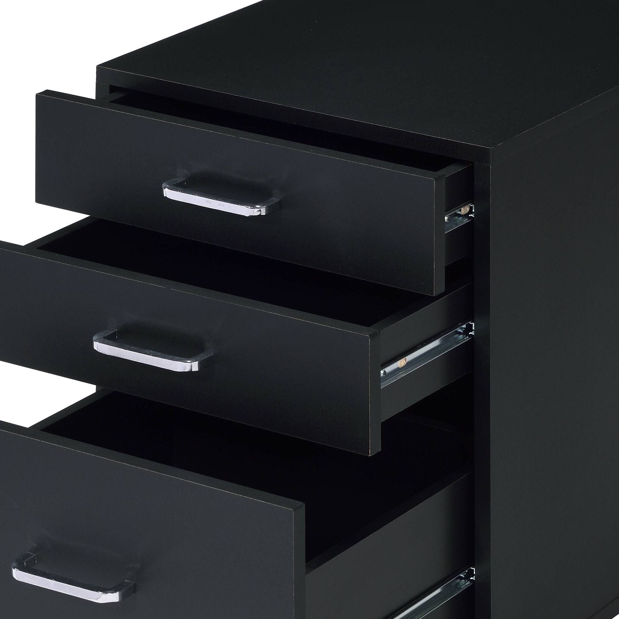 Tennos Black & Chrome Finish Cabinet