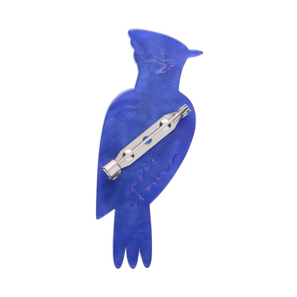 The Boisterous Blue Jay Brooch by Erstwilder