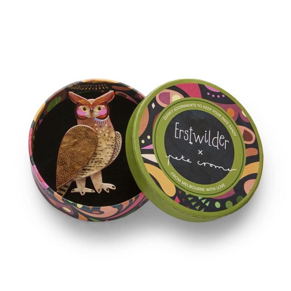 The Grand Great Horned Owl Brooch by Erstwilder