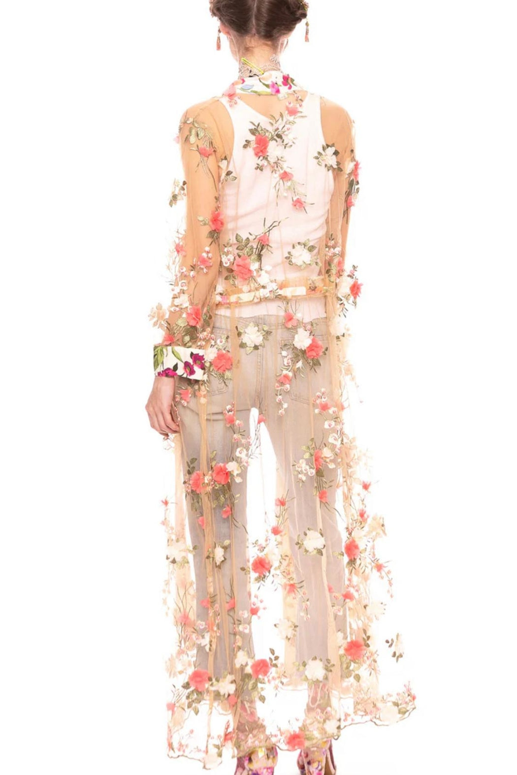 Sheer Floral Duster