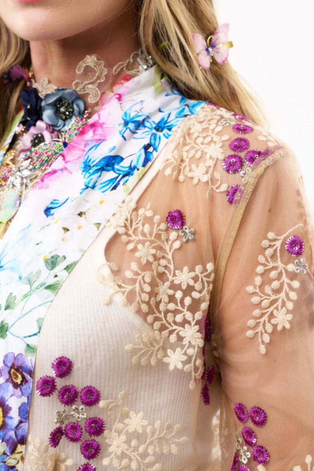 Sheer Floral Duster