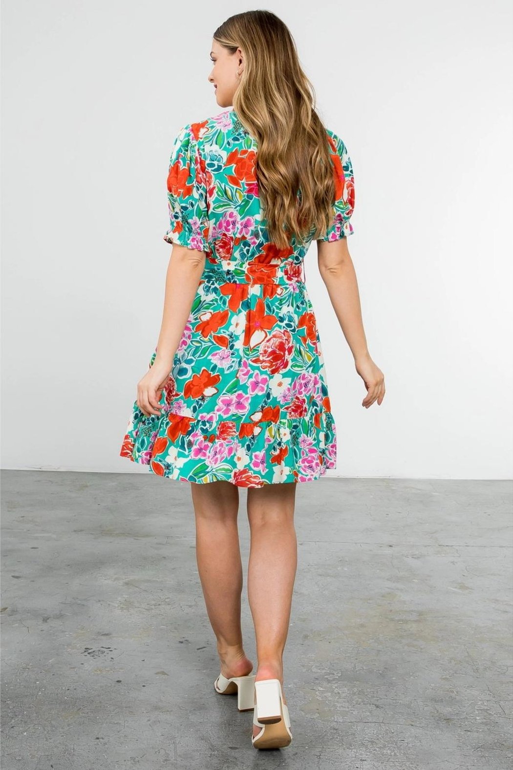 Short Sleeve Floral Dress