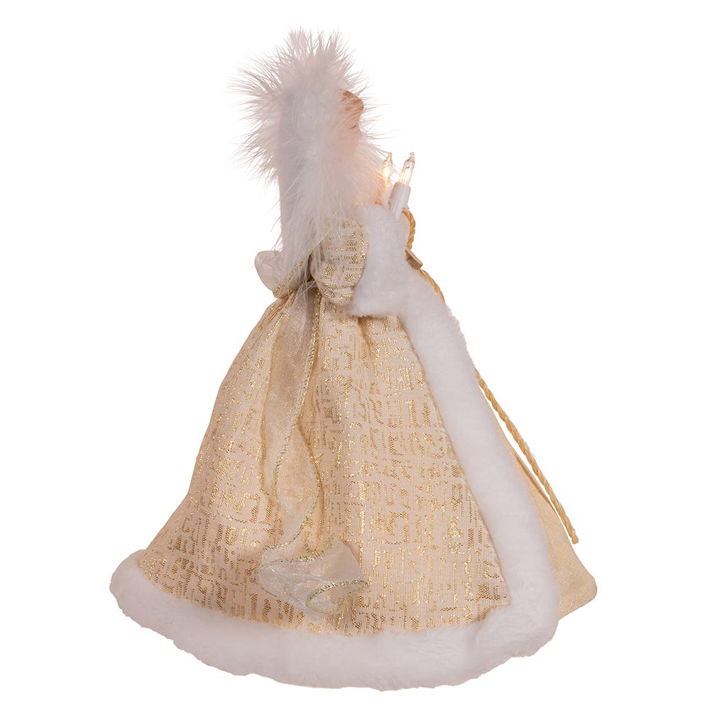 Lighted Natural Angel Treetop - 10 Inch