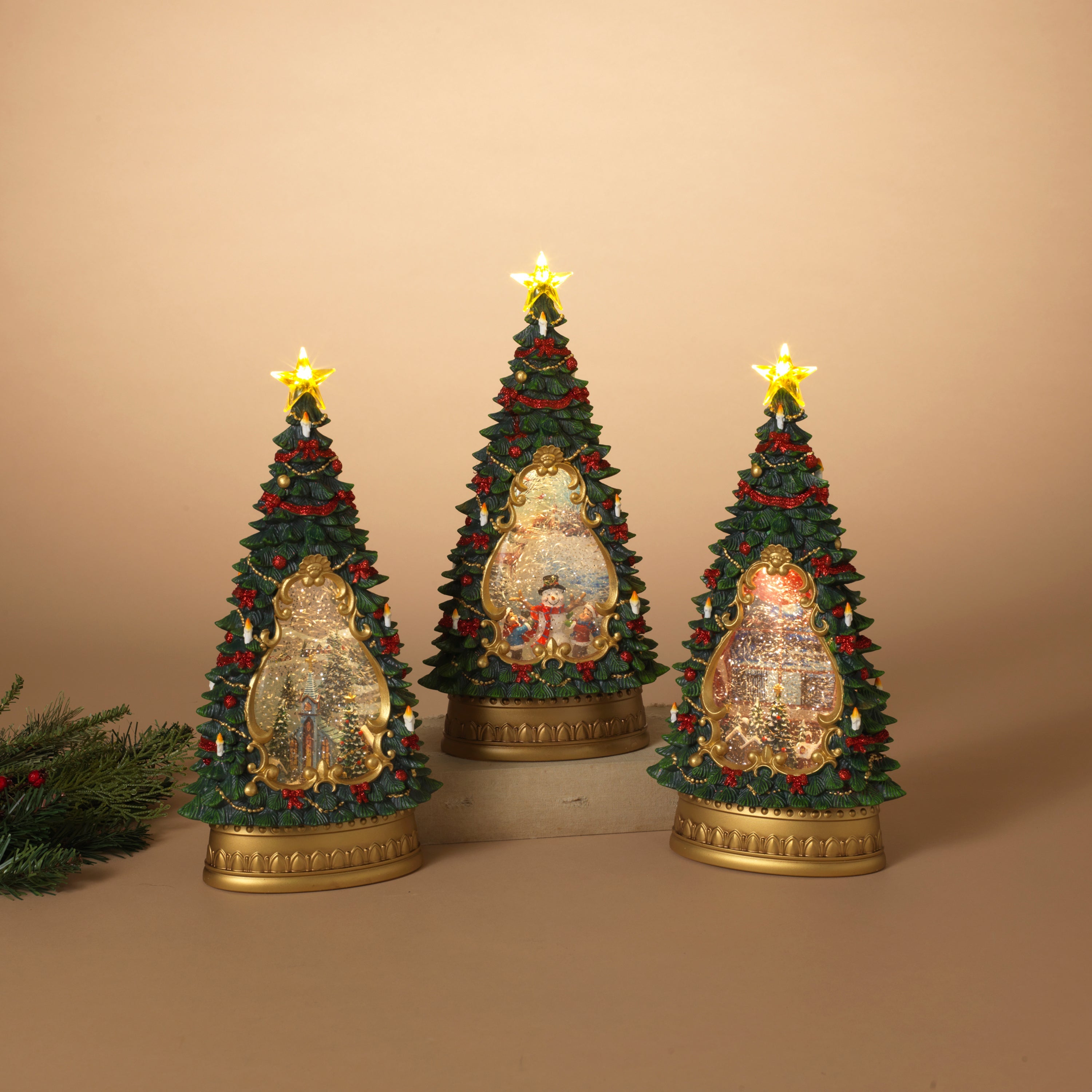 Lighted Tree Spinning Waterglobe -