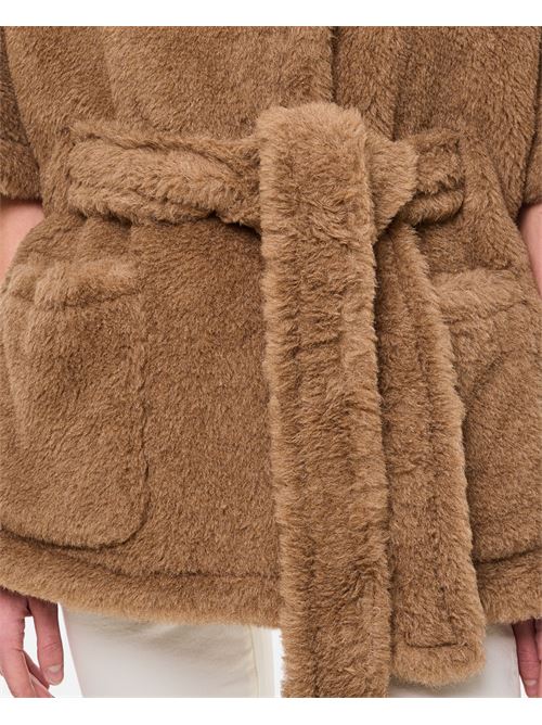 Max Mara Women Amato Teddy Cape With Belt