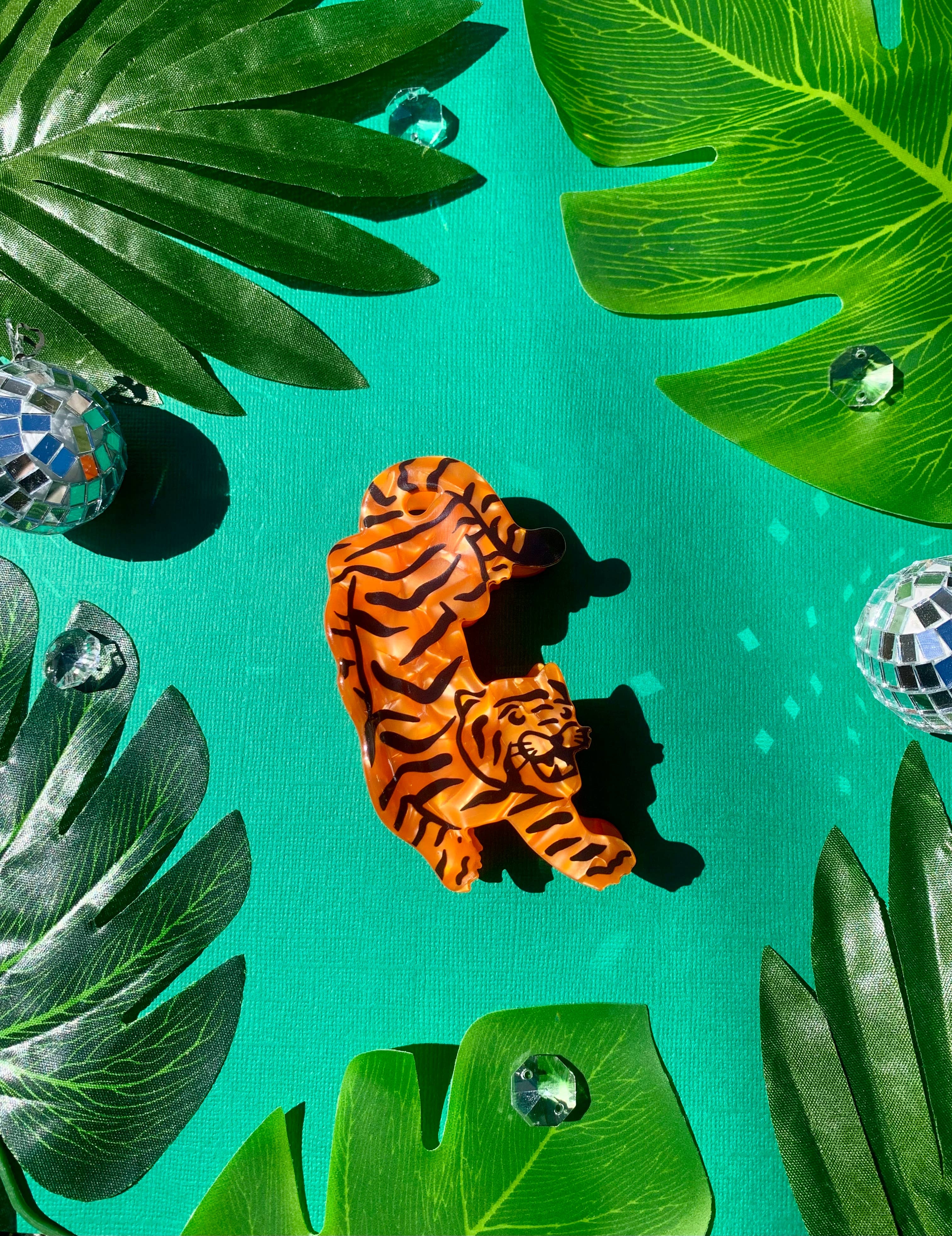 Tiger Acetate Hair Claw 