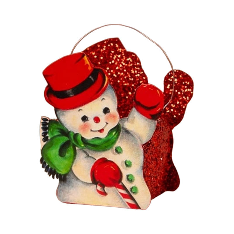 Tin Snowman Bucket Small by Bethany Lowe Designs