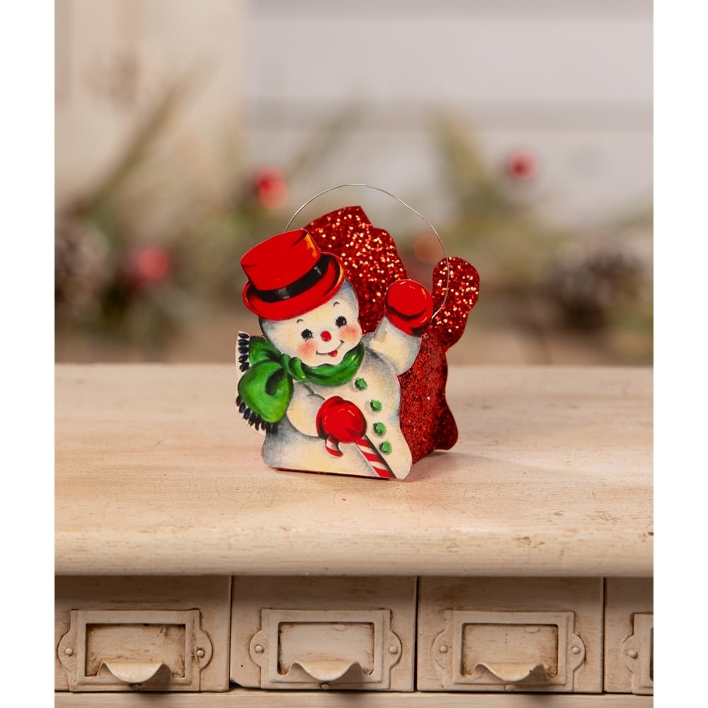 Tin Snowman Bucket Small by Bethany Lowe Designs
