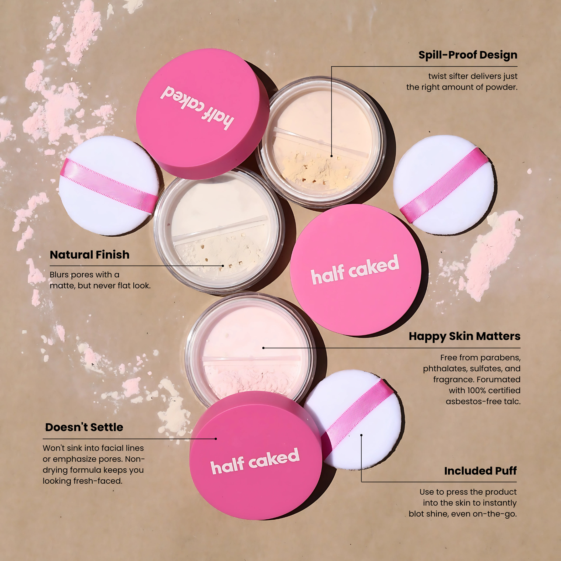 Star Bright Loose Setting Powder, Pink by Half Caked