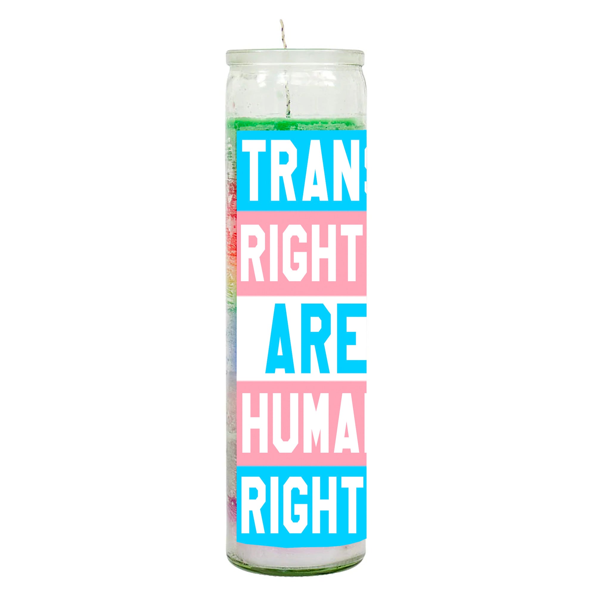 Trans Rights Are Human Rights Rainbow Candle by BOBBYK