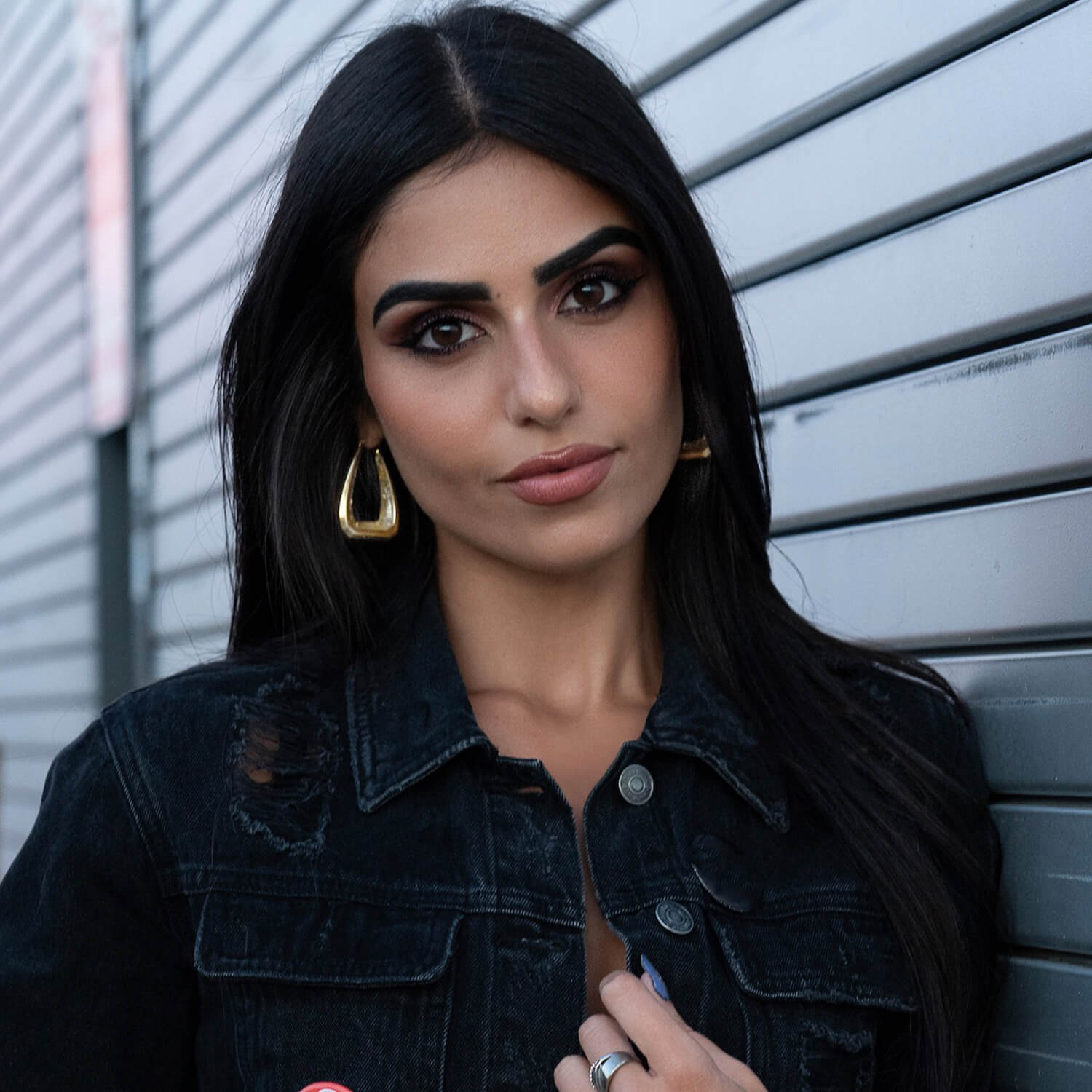 Triangle Gem Cut Hoop Earrings