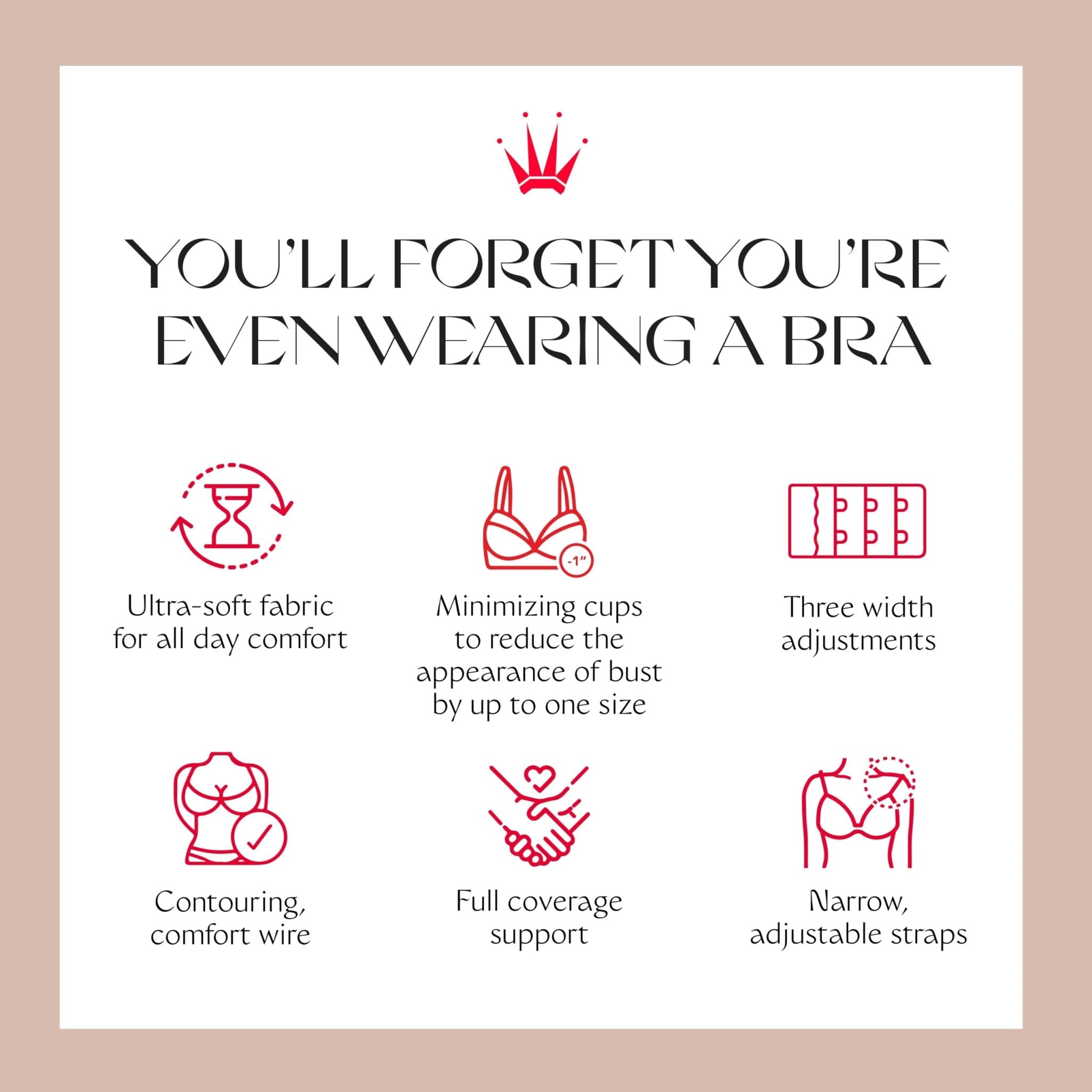 Triumph Comfort Minimizer W X Bra - Minimizer Bra for Women - Comfortable, Supportive Design - Cup Sizes C-DDD