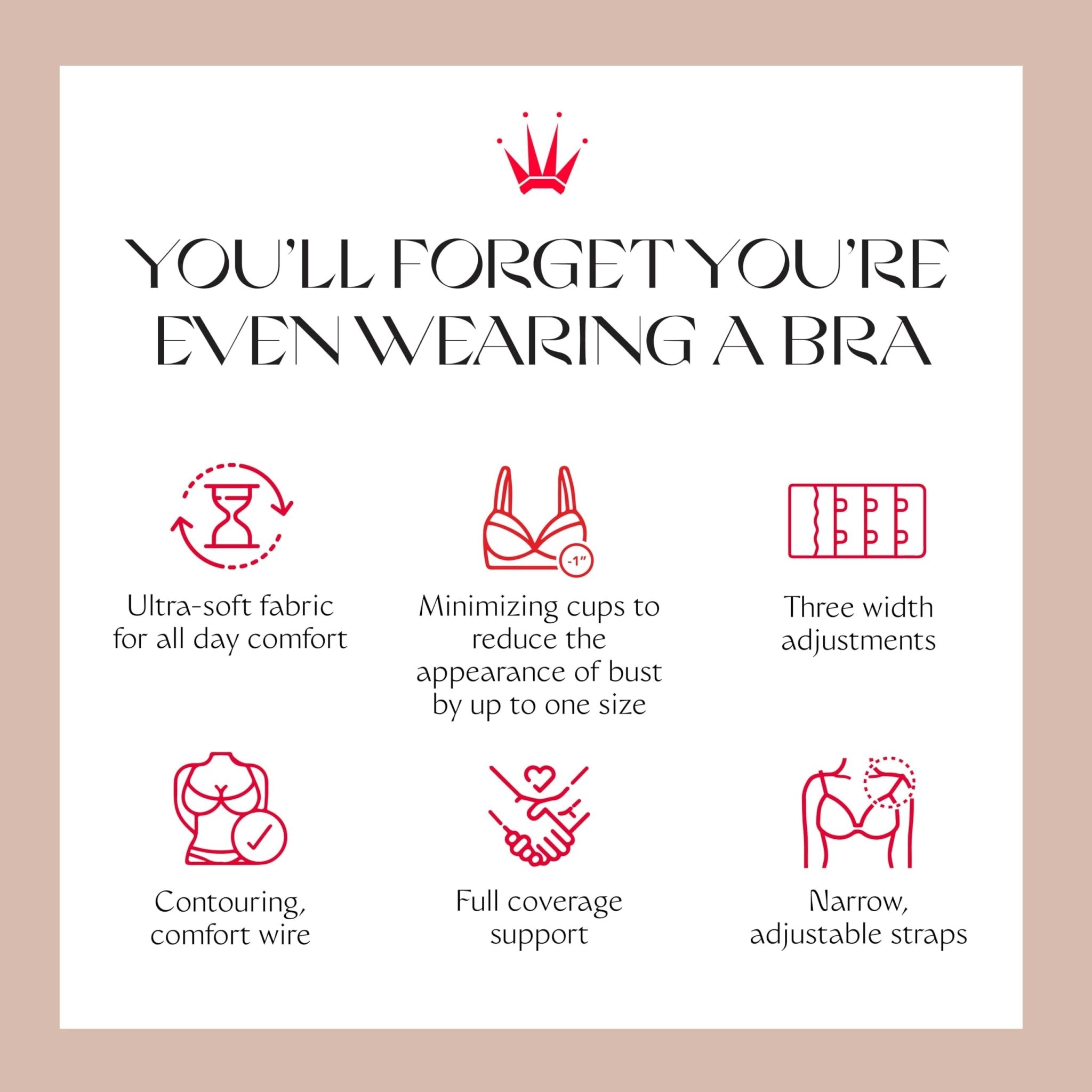 Triumph Comfort Minimizer W X Bra - Minimizer Bra for Women - Comfortable, Supportive Design - Cup Sizes C-DDD