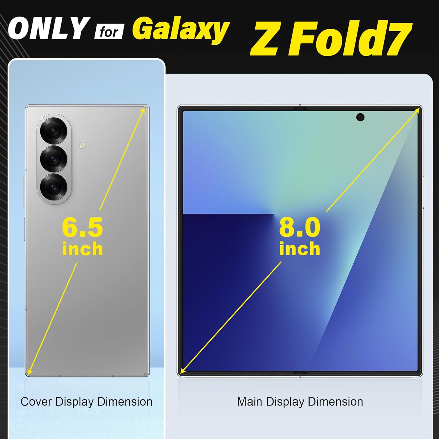 TUCCH Case Wallet for Galaxy Z Fold 7, Shockproof Magnetic Folio with [Kickstand] [RFID Blocking] 4 Card Slots, PU Leather PC Cover Compatible with Galaxy Z Fold 7 (8.0") 2025, Black (Textured)